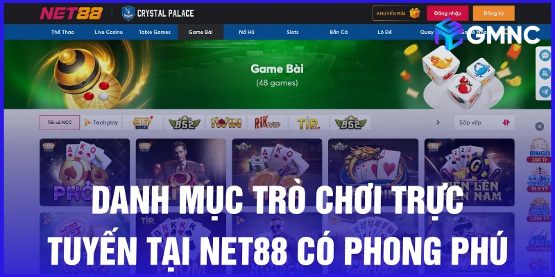 Danh mục trò chơi trực tuyến tại Net88 có phong phú hay không?